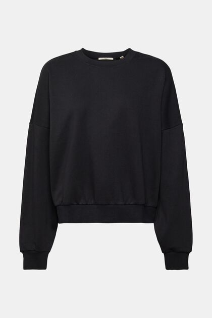 Sweatshirt mit Knopfleiste hinten, BLACK, overview