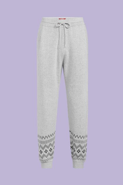 Pantalon de jogging imprimé en laine et cachemire