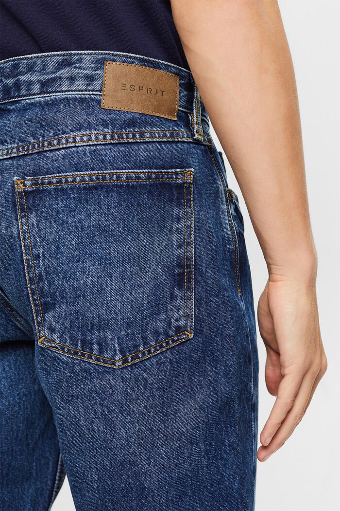 Jeans mit geradem Bein und mittlerer Bundhöhe, BLUE DARK WASHED, detail image number 3