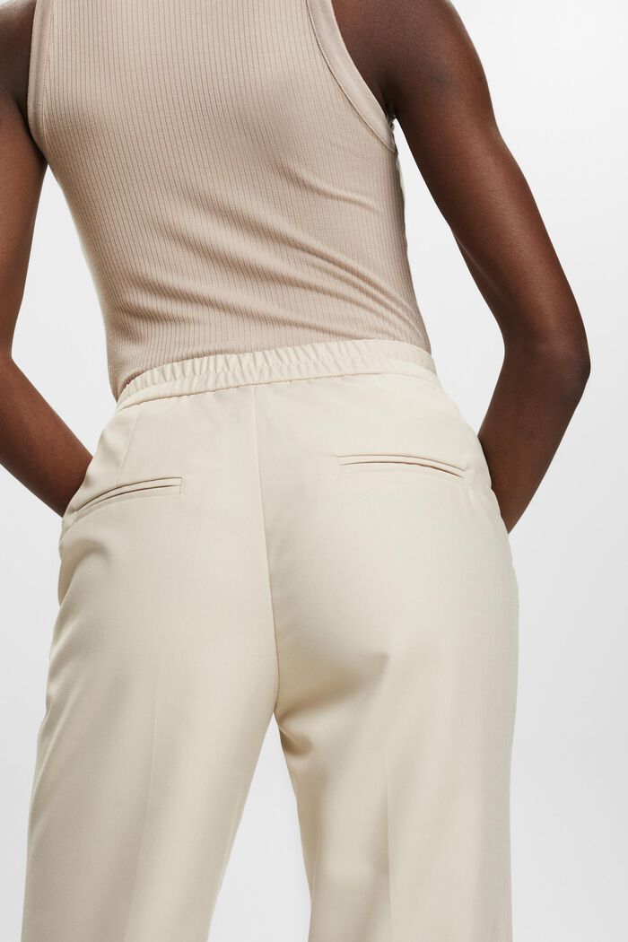 Pantalon taille haute à jambes larges, LIGHT TAUPE, detail image number 4