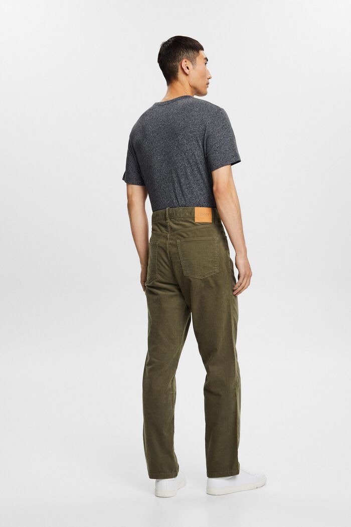 Pantalon en velours côtelé de coupe Straight Fit, KHAKI GREEN, detail image number 3