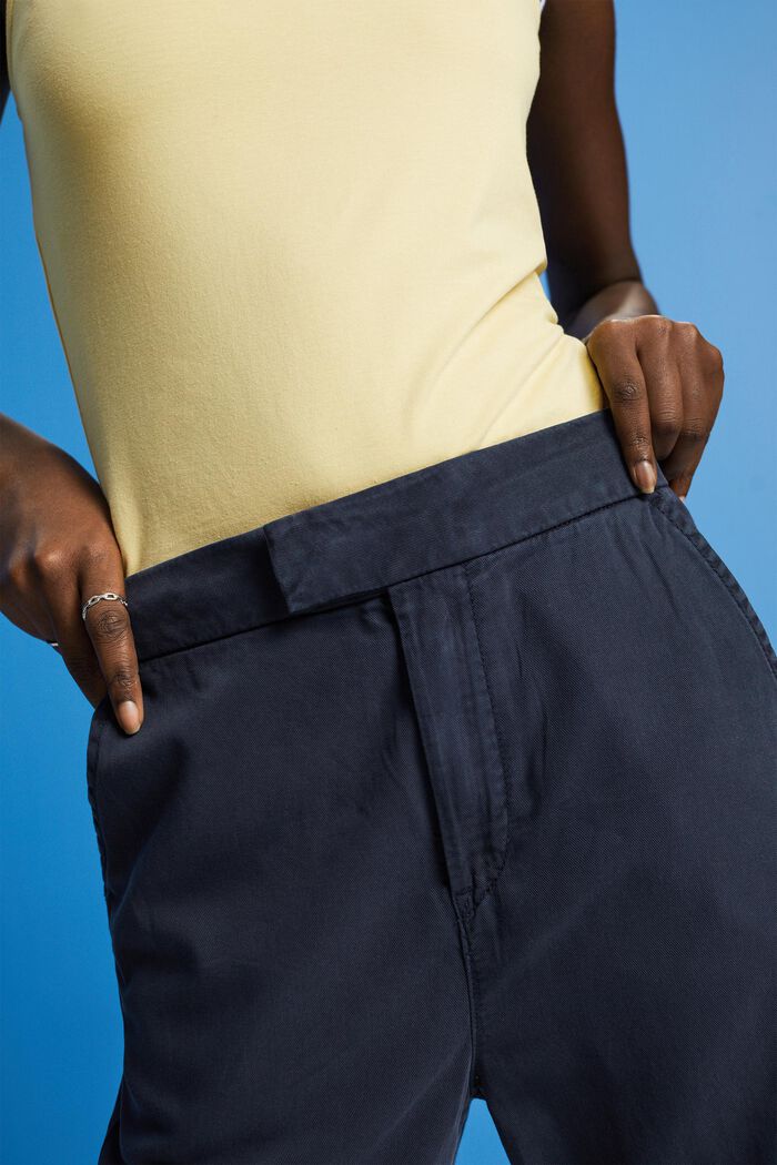 Pantalon taille haute en twill à l’allure sportive, NAVY, detail image number 2