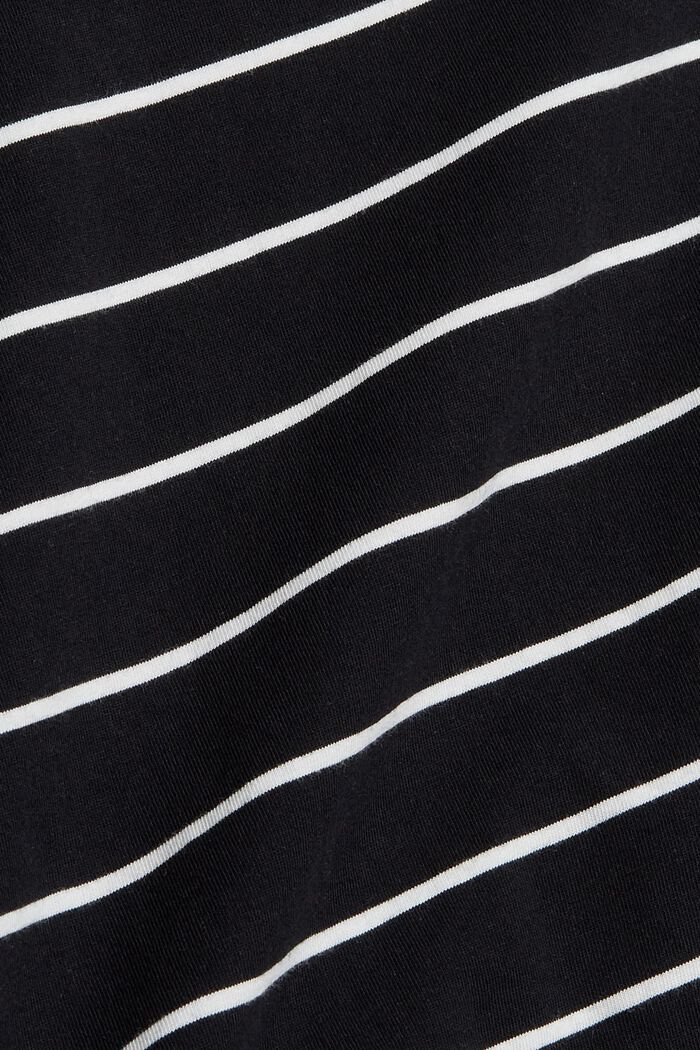T-shirt rayé à manches longues en coton, BLACK, detail image number 1