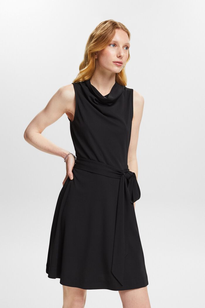 Mini-robe à col bénitier, BLACK, detail image number 4
