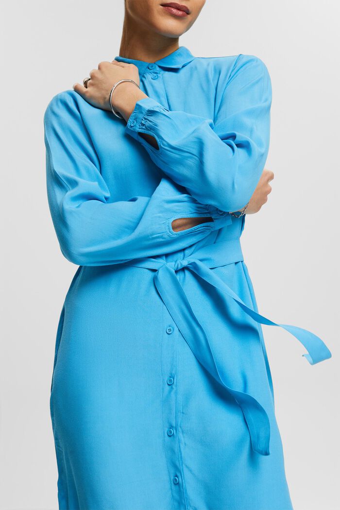 Robe-chemise avec ceinture, BLUE, detail image number 2
