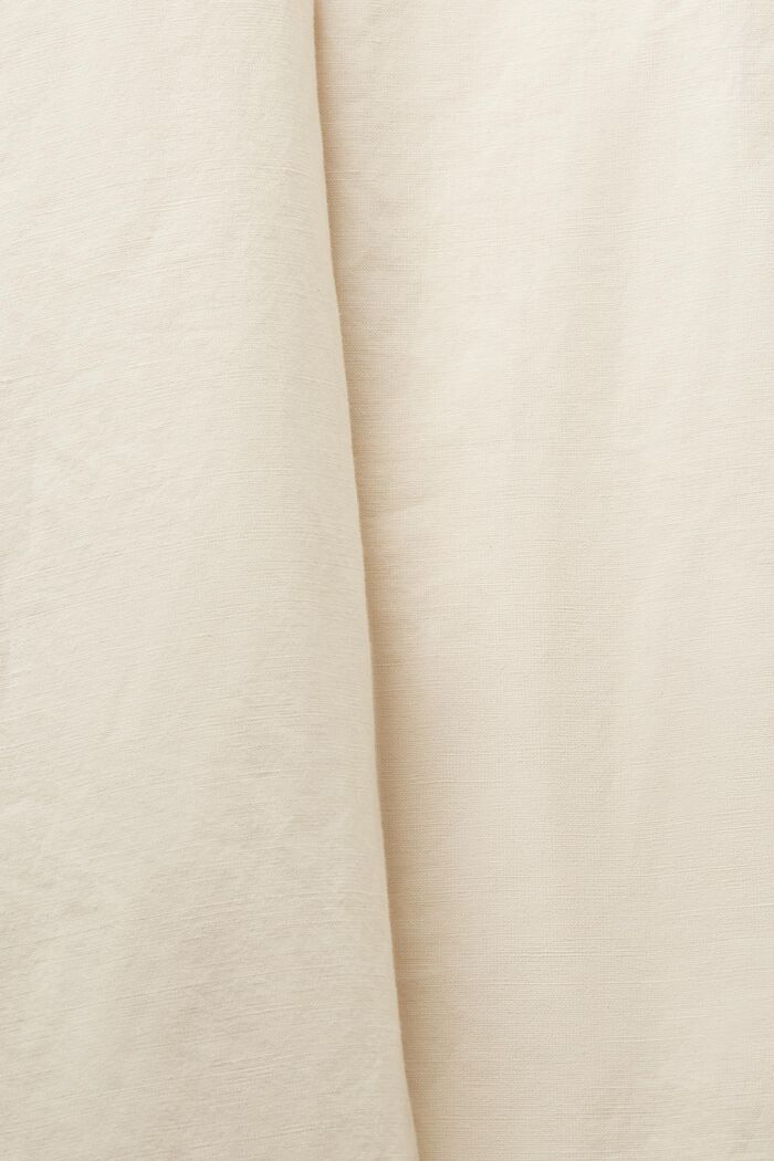 Pantalon à braguette boutonnée en coton et lin, CREAM BEIGE, detail image number 6