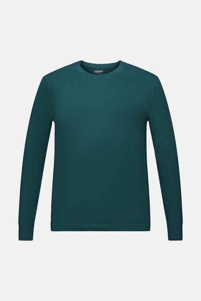 T-shirt à col rond et manches longues, EMERALD GREEN, detail image number 6