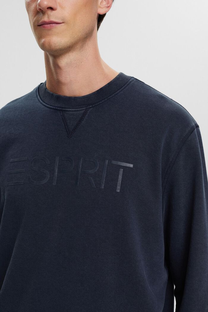 Sweat-shirt à col rond avec logo imprimé, NAVY, detail image number 2