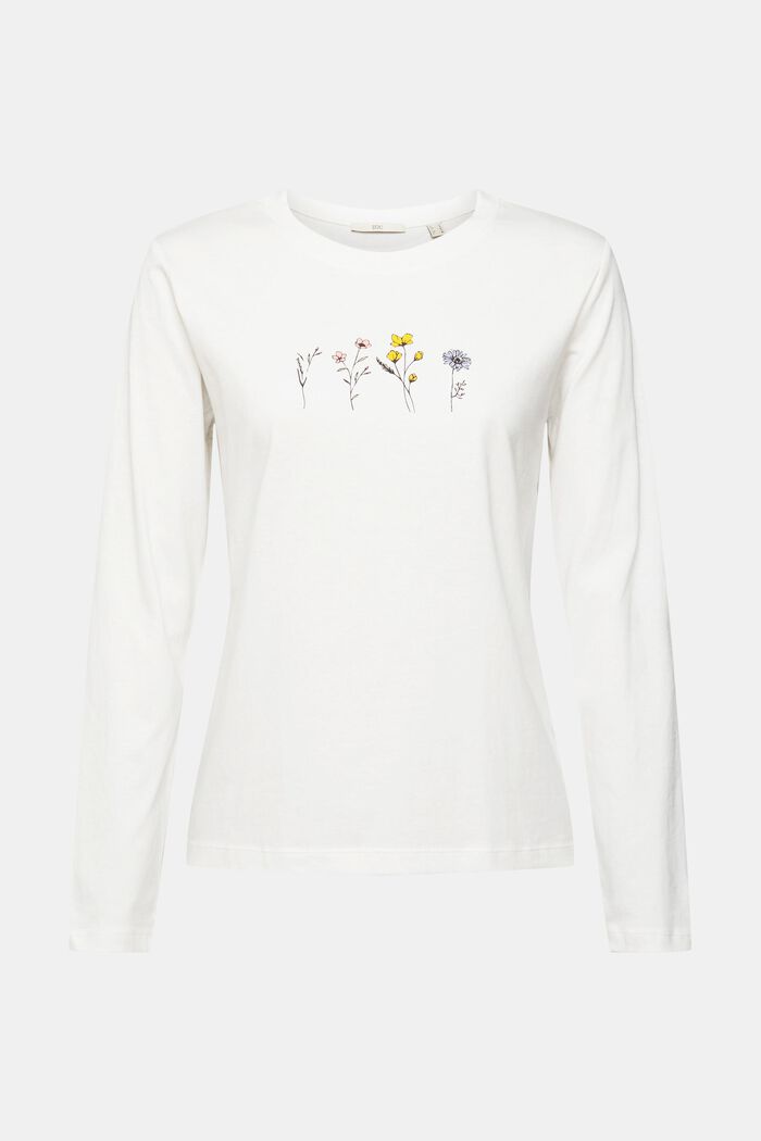 Longsleeve mit Print, 100% Baumwolle, OFF WHITE, overview