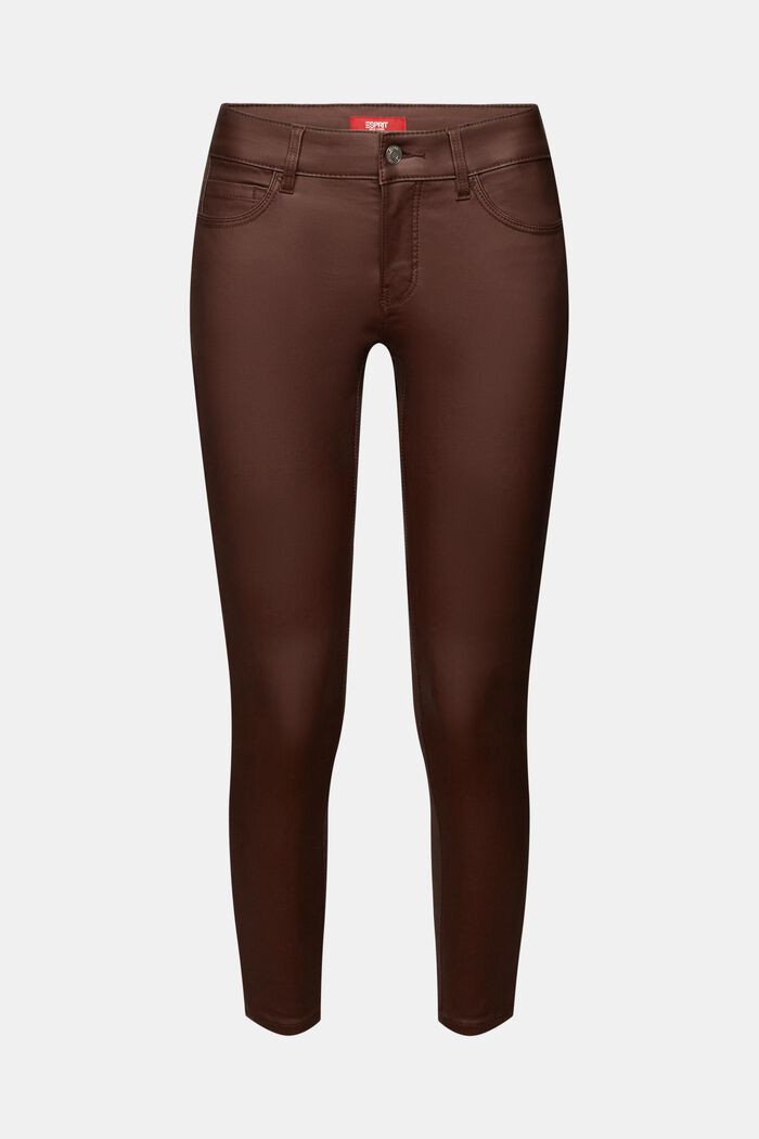 Pantalon enduit coupe Skinny Fit taille mi-haute, BROWN, detail image number 7