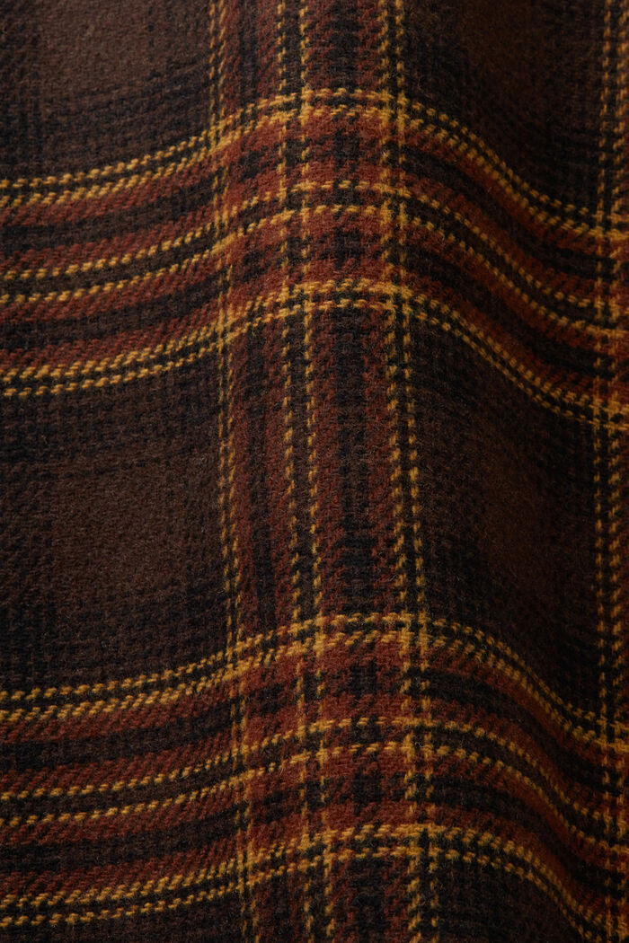 Surchemise à carreaux en laine mélangée, DARK BROWN, detail image number 5