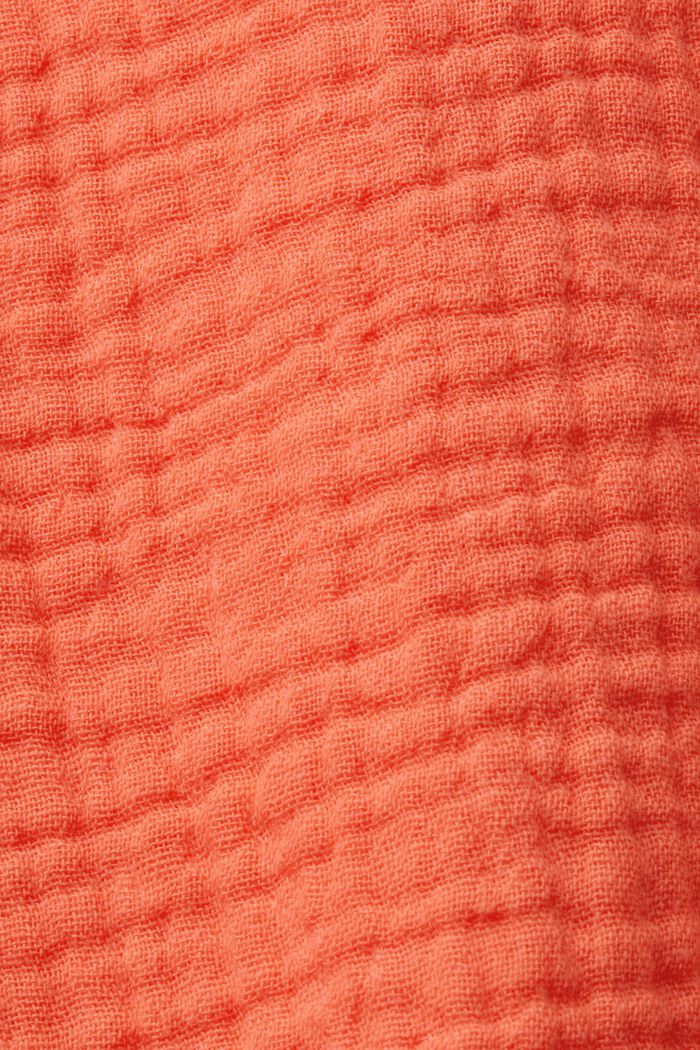 Seersucker-Hemd aus Baumwolle, CORAL ORANGE, detail image number 7