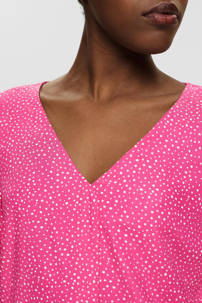 Bluse mit Muster, LENZING™ ECOVERO™, PINK FUCHSIA, detail image number 2