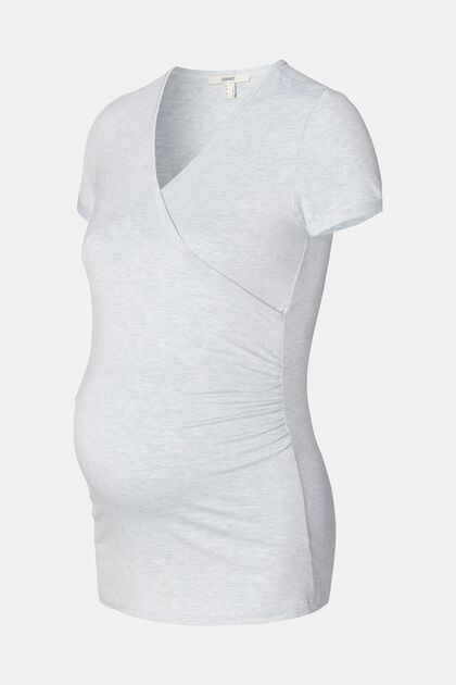 T-shirt à effet cache-cœur et fonction d’allaitement, LIGHT BLUE, overview