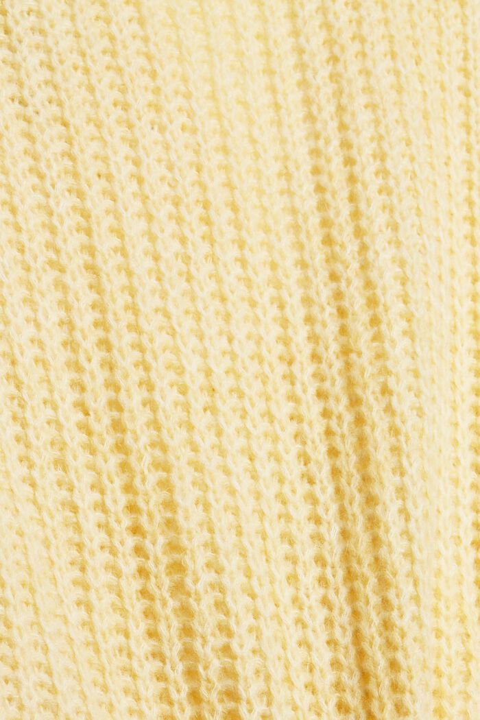 À teneur en laine/alpaga : le cardigan de texture en pointelle, PASTEL YELLOW, detail image number 4