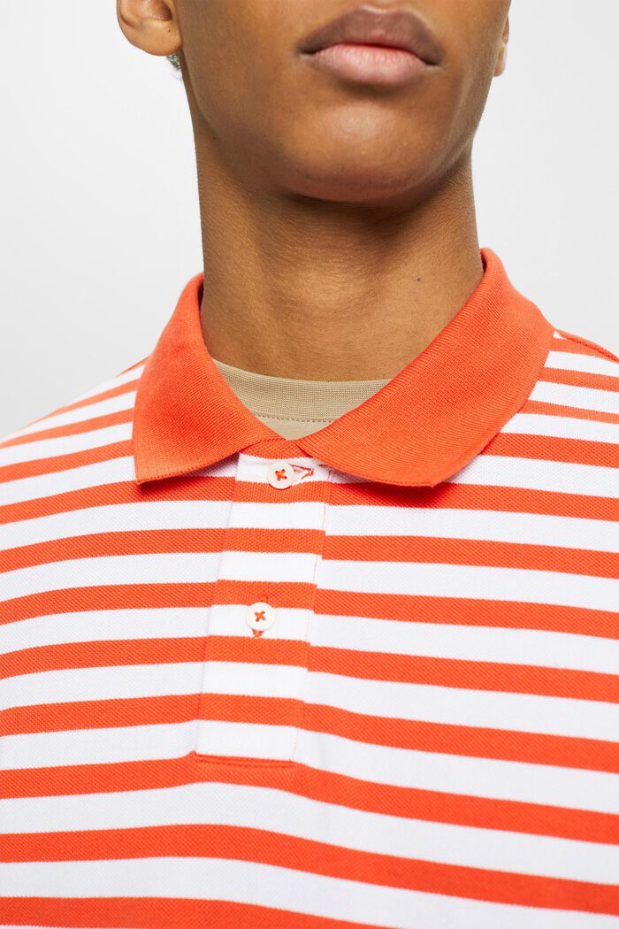 Polo rayé coupe Slim Fit, ORANGE RED, detail image number 2