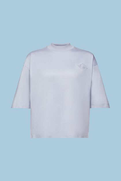 T-shirt en coton à col droit orné d’un logo