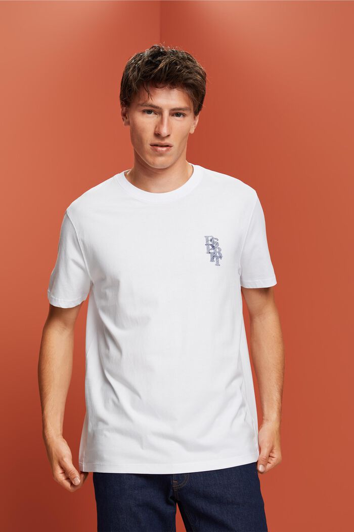T-shirt à logo, 100 % coton, WHITE, detail image number 0