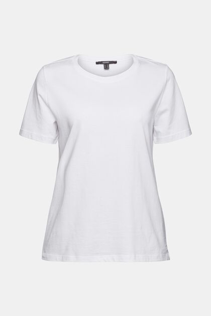 T-shirt basique, 100 % coton biologique, WHITE, overview