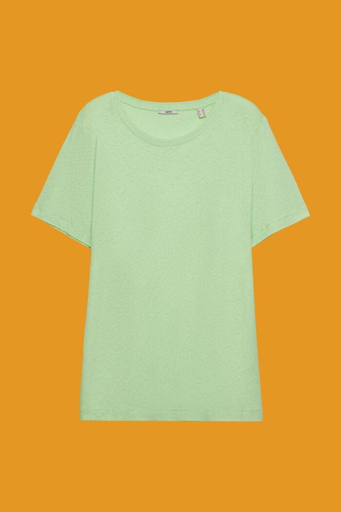 CURVY T-Shirt aus Baumwolle-Leinen-Mix, CITRUS GREEN, detail image number 2