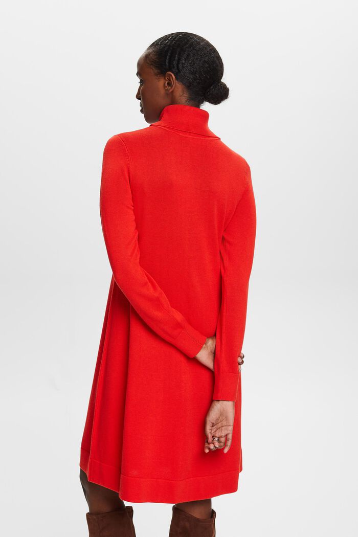 Mini-robe en maille à col roulé, RED, detail image number 4
