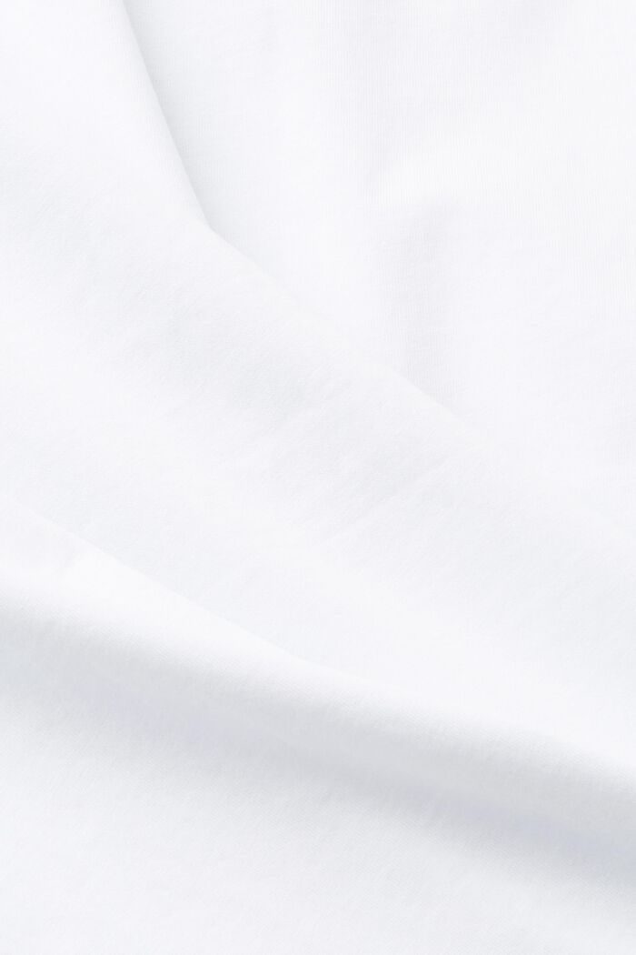 Haut en coton durable à imprimé sur la poitrine, WHITE, detail image number 5