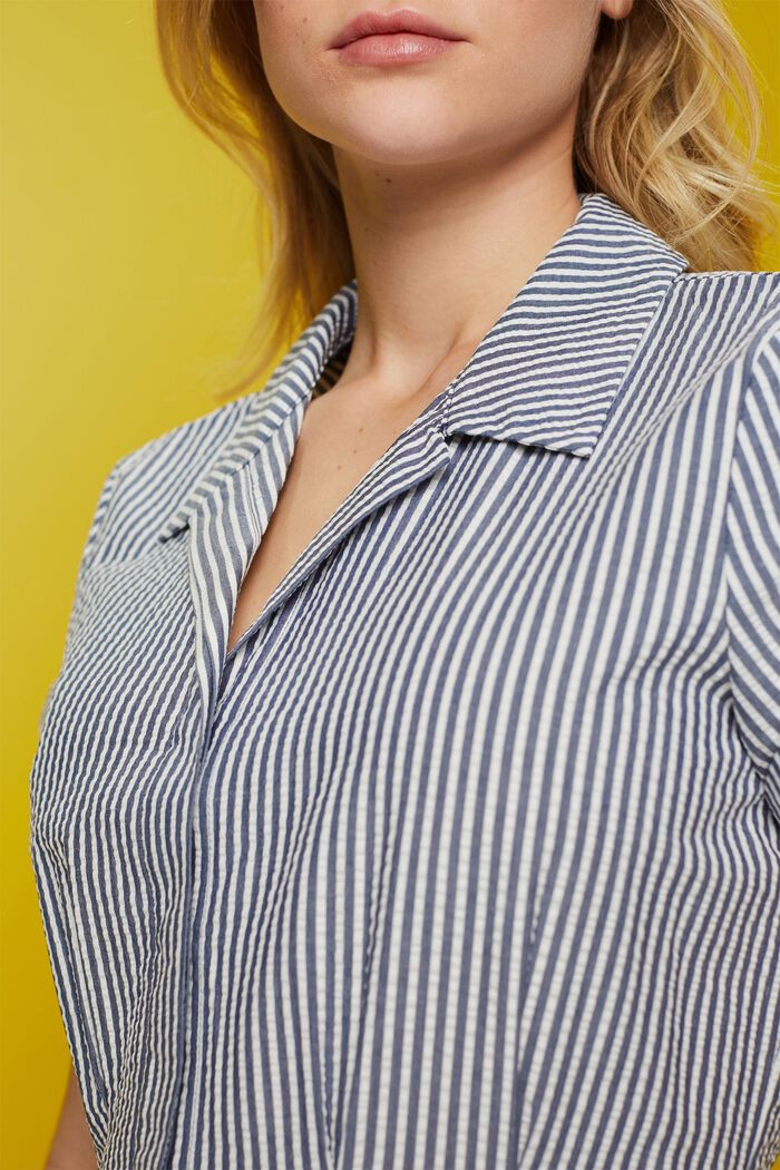 Robe-chemise en seersucker, 100 % coton, NAVY, detail image number 2