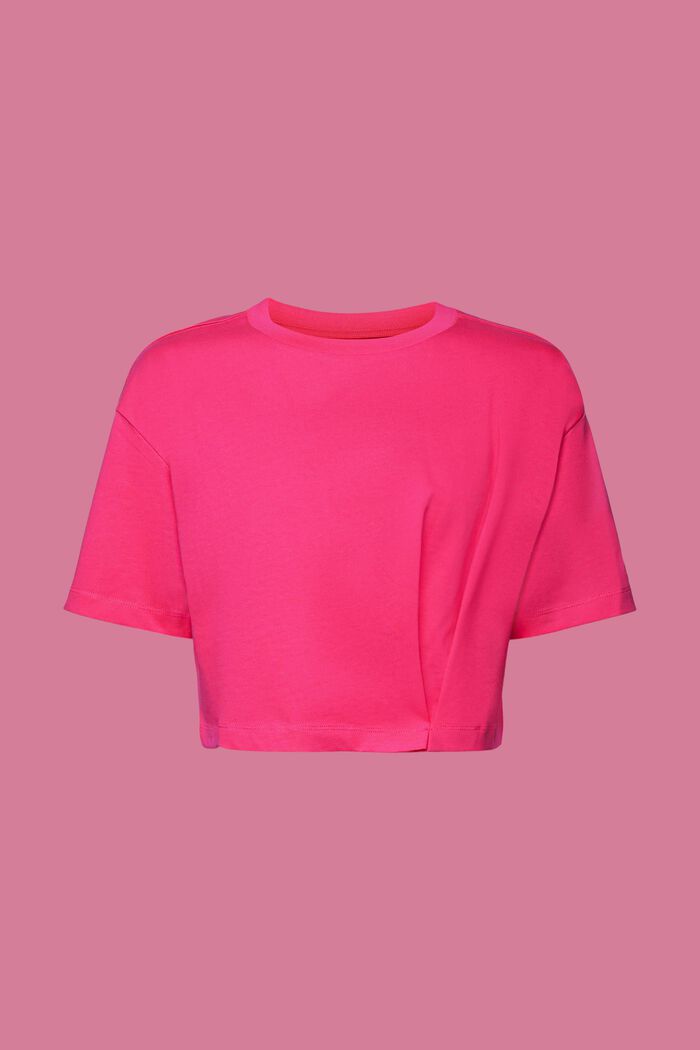 T-shirt de coupe raccourcie à encolure ronde en jersey, PINK FUCHSIA, detail image number 6