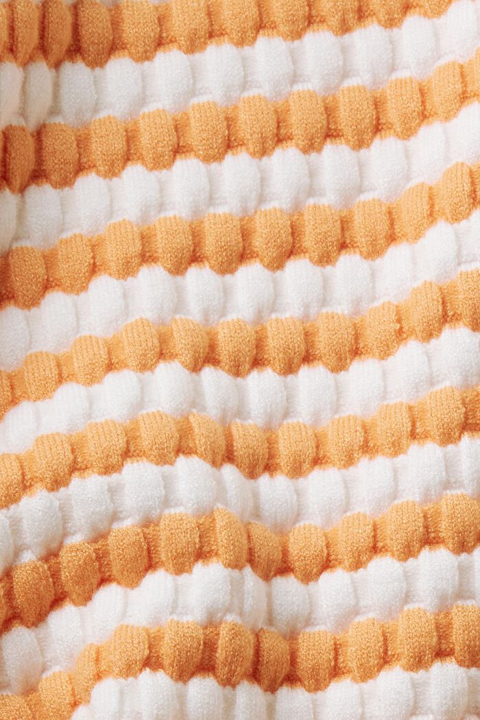 Pull-over rayé en maille bulle à manches raccourcies, GOLDEN ORANGE, detail image number 5