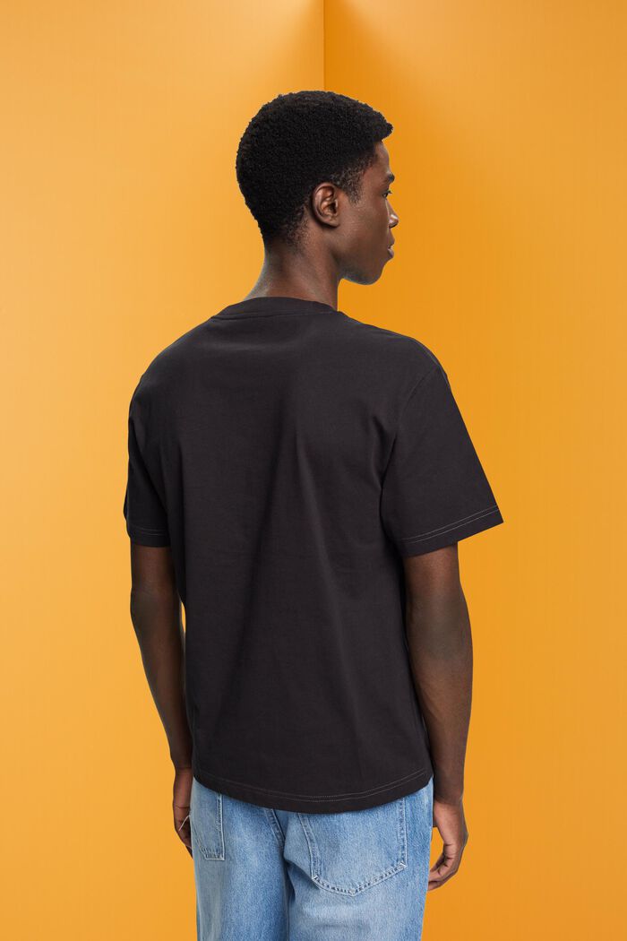 T-shirt en coton à imprimé dauphin, BLACK, detail image number 3