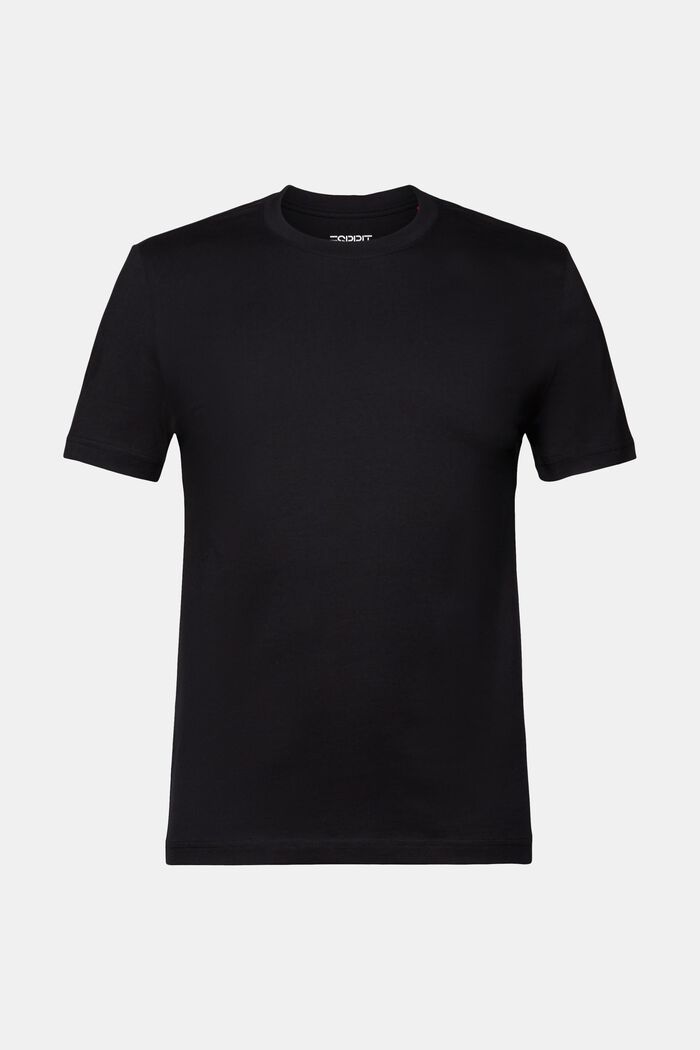 T-shirt à col rond en jersey de coton Pima, BLACK, detail image number 6