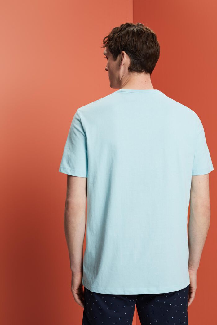 Bedrucktes Jersey-T-Shirt, 100 % Baumwolle, LIGHT TURQUOISE, detail image number 3