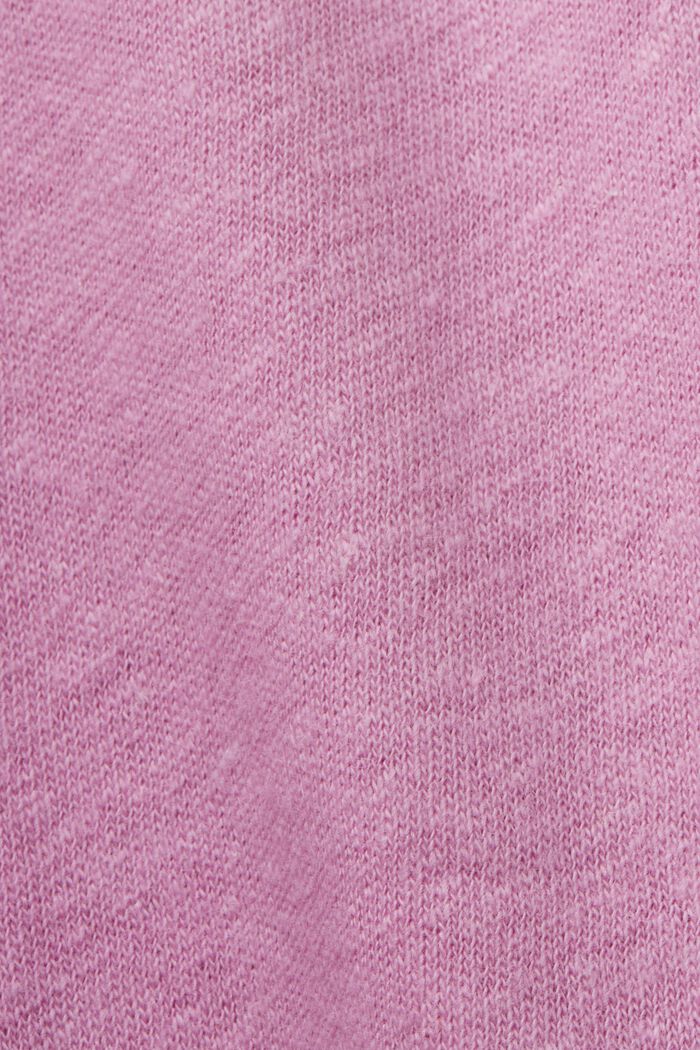 T-shirt CURVY en mélange de coton et de lin, LILAC, detail image number 5