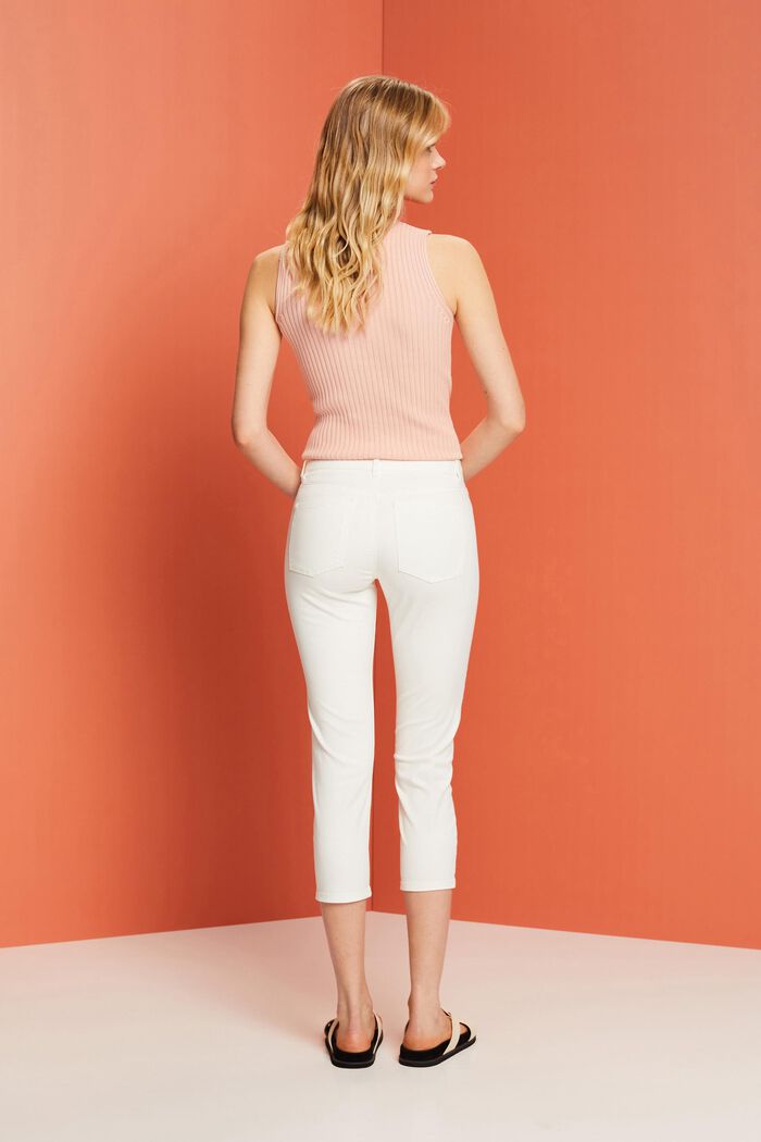 Pantalon corsaire en coton bio, WHITE, detail image number 3
