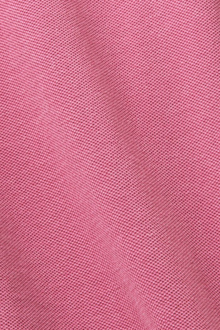 Poloshirt aus Stone-Washed-Baumwollpikee, DARK PINK, detail image number 5