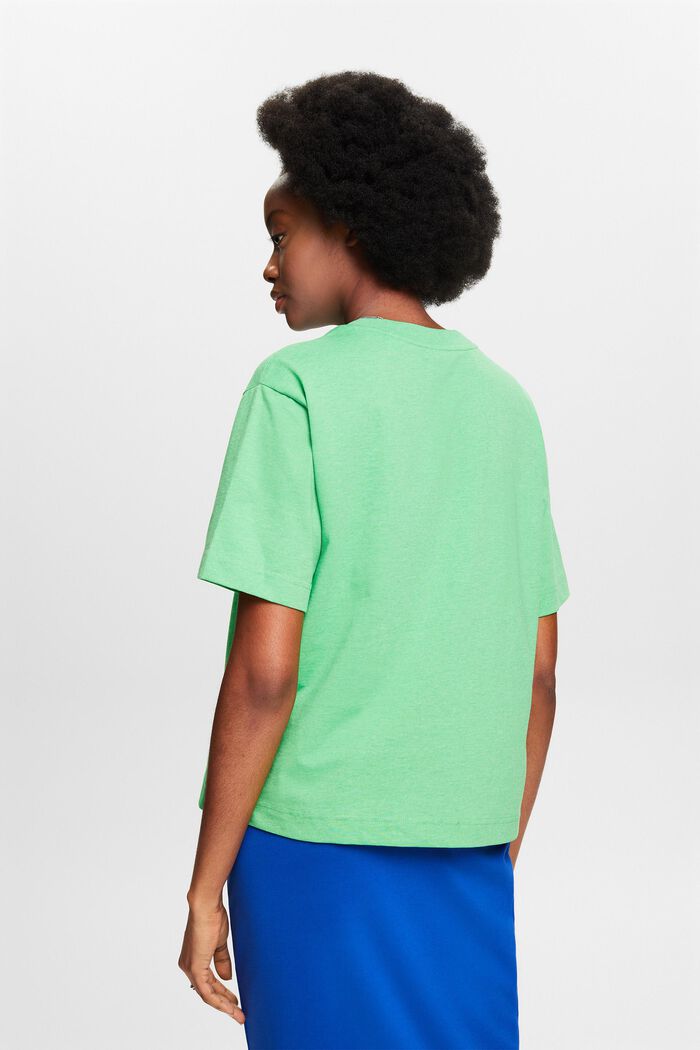 T-shirt chiné à col ras-du-cou, CITRUS GREEN, detail image number 2