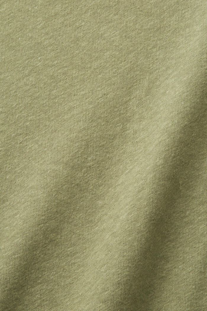 T-Shirt aus Baumwoll-Leinen-Mix, LIGHT KHAKI, detail image number 5