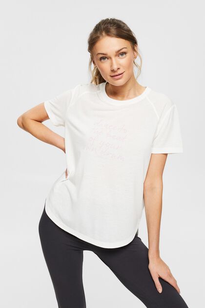 T-shirt de sport à imprimé, LENZING™ ECOVERO™, OFF WHITE, overview