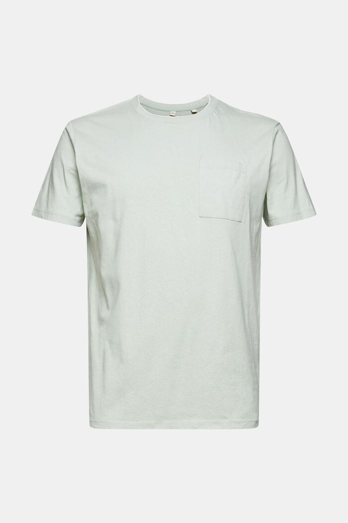 Mit Leinen: Jersey-T-Shirt mit Brusttasche, LIGHT KHAKI, detail image number 7