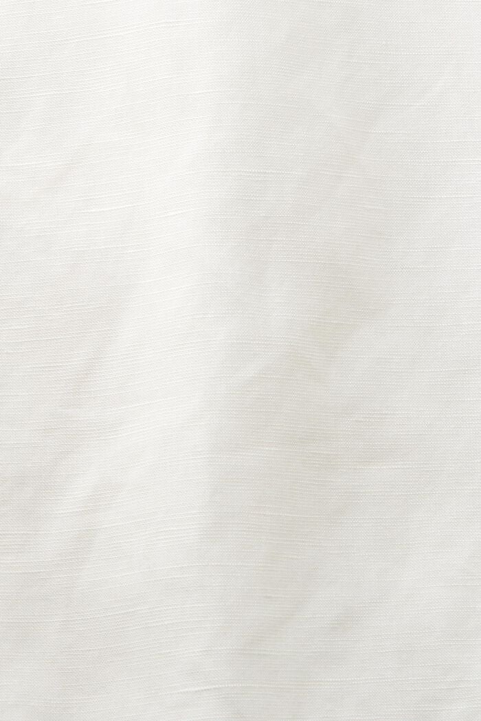 Verkürzte Hemdbluse, Leinenmix, WHITE, detail image number 4