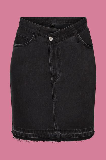 Mini-jupe en jean à ceinture asymétrique