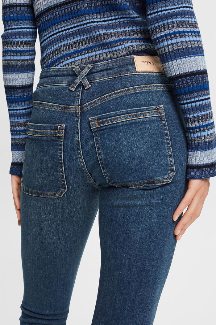 Enge Jeans mit mittelhohem Bund, BLUE DARK WASHED, detail image number 1