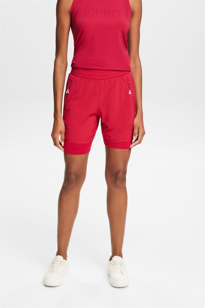 Zweilagige Active-Shorts, DARK RED, detail image number 0