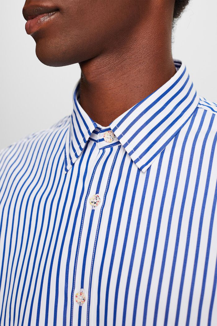 Gestreiftes Hemd aus Baumwoll-Popeline, BRIGHT BLUE, detail image number 2