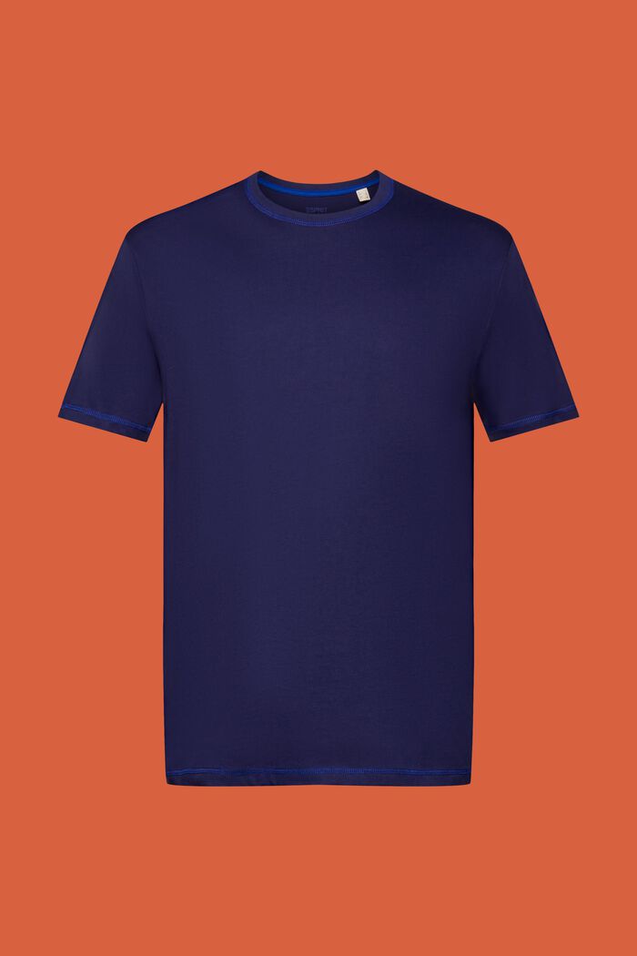 T-shirt en jersey orné de coutures contrastantes, DARK BLUE, detail image number 6
