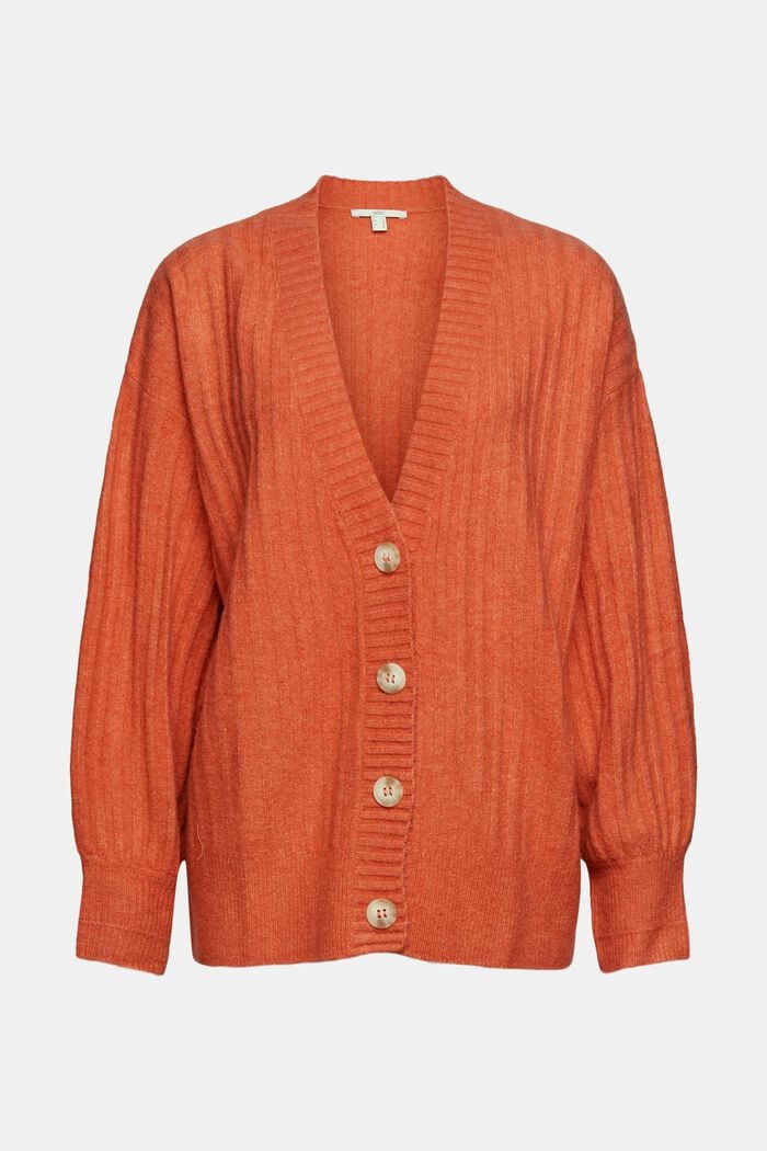 À teneur en laine : Cardigan d’aspect maille côtelée, BLUSH, detail image number 5
