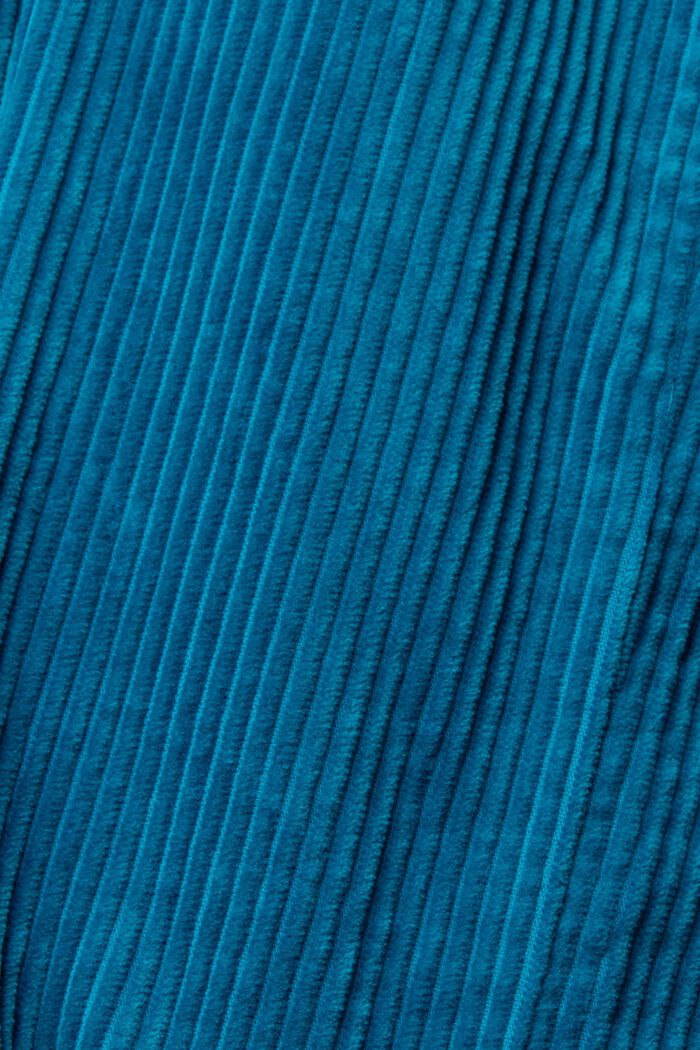 Pantalon en velours côtelé à jambes larges de coupe courte, TEAL BLUE, detail image number 1