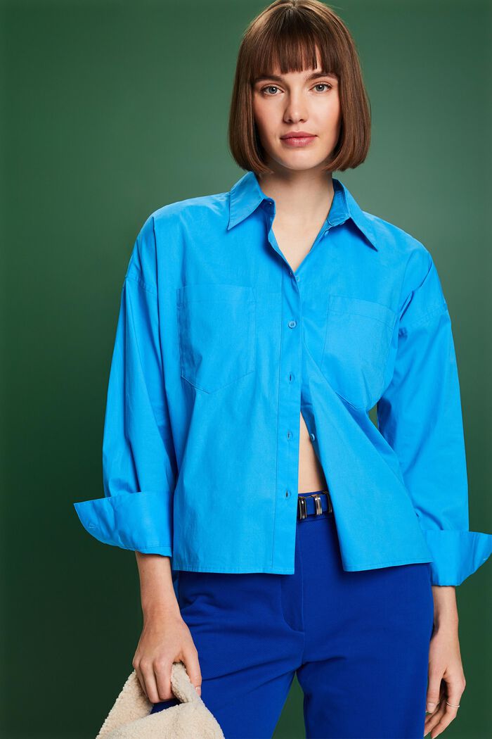 Hemd aus Baumwollpopeline, BLUE, detail image number 0