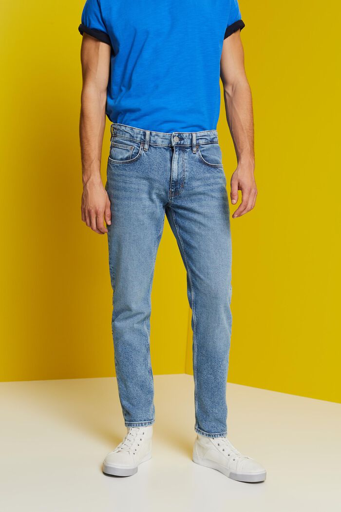 Jeans in schmaler Passform aus Baumwollstretch, BLUE MEDIUM WASHED, detail image number 0