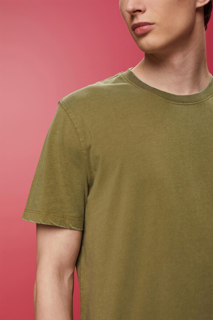 T-shirt en jersey teint en pièce, 100 % coton, OLIVE, detail image number 2